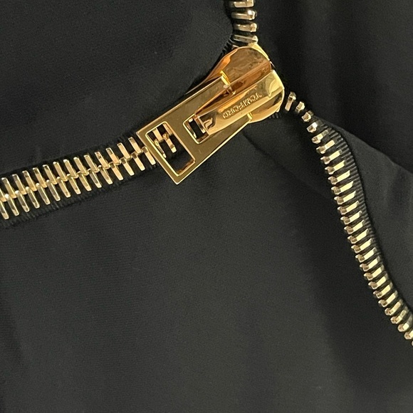 TOM FORD Famous Zipper Open Back Dress BLACK with GOLD Zipper ICONIC VINTAGE 44 - Picture 10 of 15